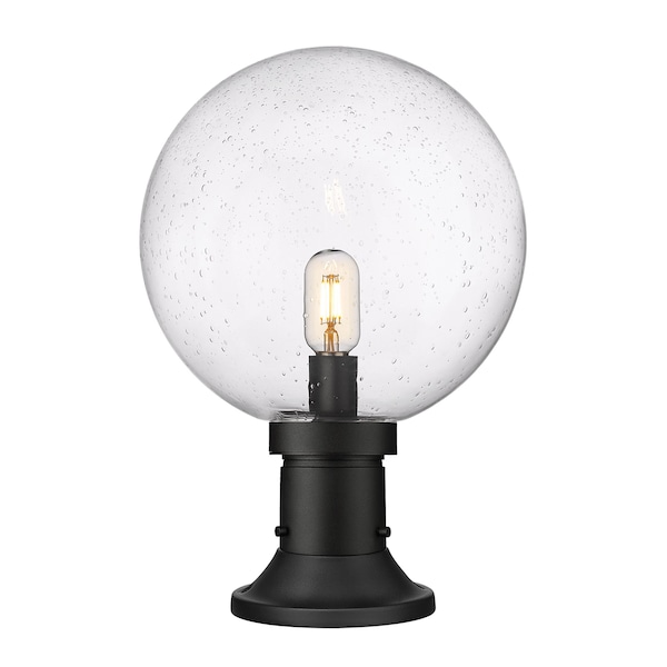 Z-Lite Laurent Outdoor Pier Mounted Fixture, 1-Light, 12 In.W x 17.75 In.H, Black/Clear Seedy 599PHB-553PM-BK - main